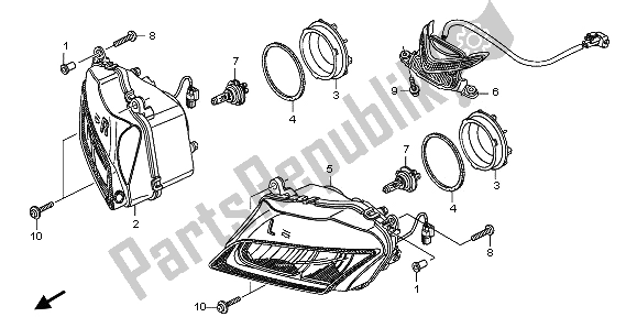 Tutte le parti per il Faro (uk) del Honda CBR 600 RA 2009