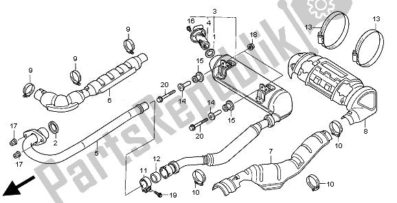 All parts for the Exhaust Muffler of the Honda TRX 680 FA Fourtrax Rincon 2010