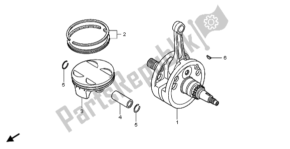 Todas las partes para Cigüeñal Y Pistón de Honda CRF 450R 2002