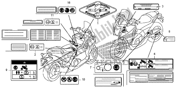 All parts for the Caution Label of the Honda NC 700D 2012
