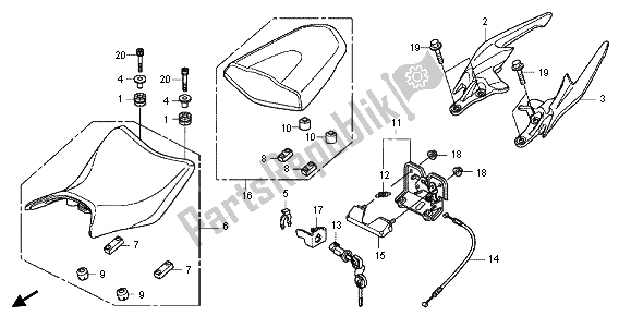 Tutte le parti per il Posto A Sedere del Honda CBR 250 RA 2013