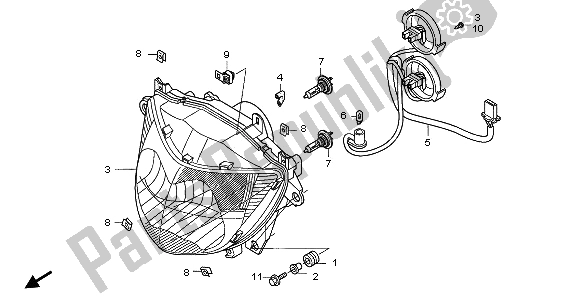 Todas las partes para Faro (eu) de Honda NT 700V 2006