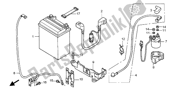 Todas las partes para Batería de Honda TRX 450 FE Fourtrax Foreman ES 2002