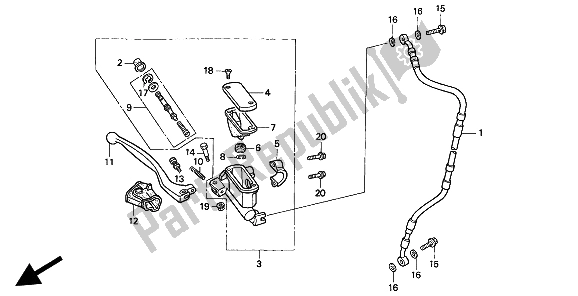 Todas las partes para Fr Cilindro Maestro De Frenos de Honda CR 500R 2 1993