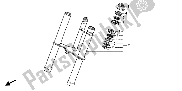 All parts for the Front Fork of the Honda CRF 50F 2012