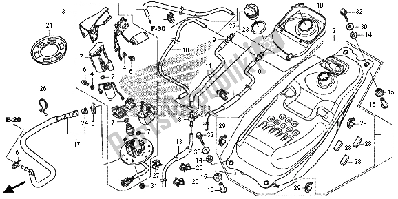 All parts for the Fuel Tank & Fuel Pump of the Honda NC 700D 2013