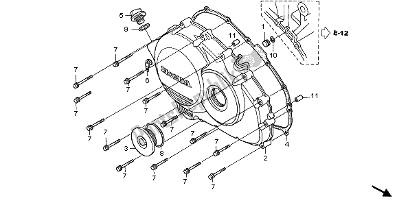 All parts for the Right Crankcase Cover of the Honda VFR 800 2009