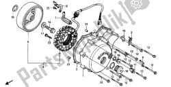 lewa pokrywa skrzyni korbowej i generator