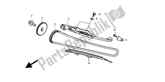 All parts for the Camchain & Tensioner of the Honda NC 700X 2012