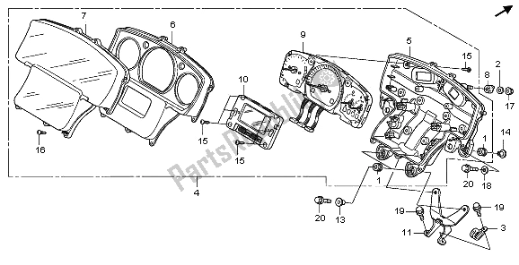 All parts for the Meter (mph) of the Honda GL 1800A 2006