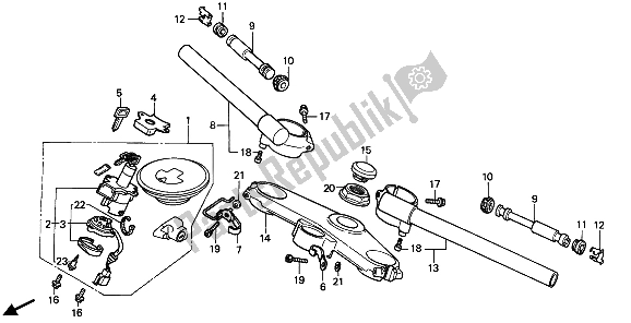 Todas las partes para Manejar Tubo Y Puente Superior de Honda CBR 600F 1987