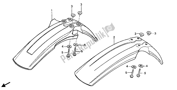 Todas las partes para Guardabarros Delantero de Honda XR 250R 1988