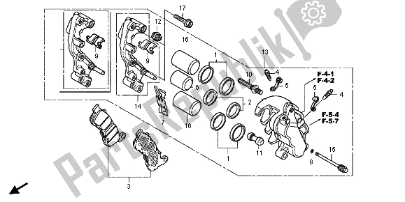 Wszystkie części do Zacisk Hamulca Przedniego Honda FJS 600A 2012