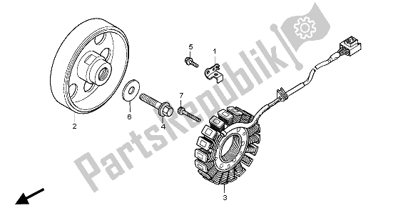 Todas as partes de Gerador do Honda CBR 1000 RR 2007