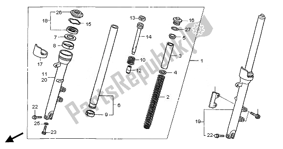 All parts for the Front Fork of the Honda CBF 500 2008