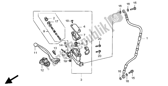 Todas las partes para Fr. Cilindro Maestro Del Freno de Honda CR 500R 1999