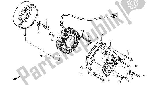 Todas las partes para Generador de Honda VFR 750F 1990