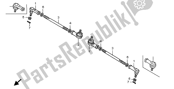 All parts for the Tie Rod of the Honda TRX 500 FA Fourtrax Foreman 2001