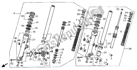 Todas las partes para Tenedor Frontal de Honda ST 1100A 1999