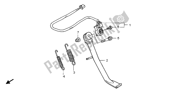 All parts for the Side Stand of the Honda VT 125C 2007