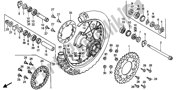 Todas las partes para Rueda Trasera de Honda CR 250R 1988