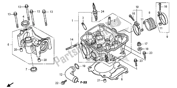 All parts for the Cylinder Head of the Honda CRF 150 RB LW 2013