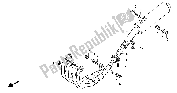 All parts for the Exhaust Muffler of the Honda CBR 600F 2001