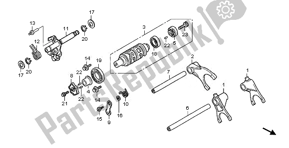 All parts for the Gearshift Drum of the Honda CBF 1000 FA 2011