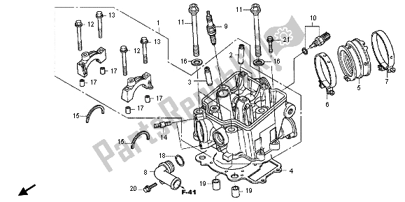 All parts for the Cylinder Head of the Honda CRF 250R 2013