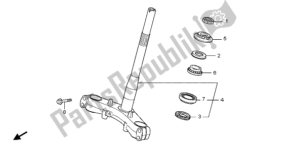 Todas as partes de Haste De Direção do Honda SH 300 2009