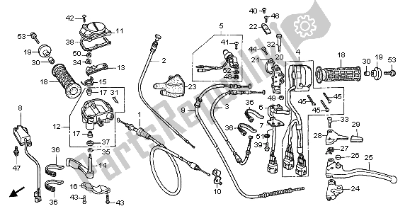 Wszystkie części do D? Wignia Klamki I Prze?? Cznik I Kabel Honda TRX 450 FE Fourtrax Foreman ES 2004