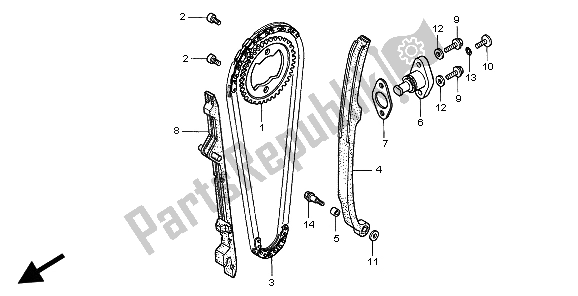 Todas as partes de Tensor De Corrente De Came do Honda XR 400R 1999