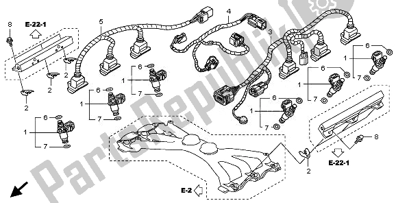 Todas las partes para Inyector de Honda GL 1800 2010