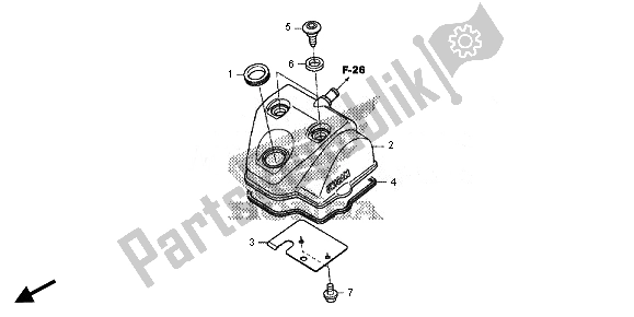 All parts for the Cylinder Head Cover of the Honda CRF 450R 2014