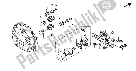 Todas las partes para Luz De La Cola de Honda CBR 1100 XX 2001