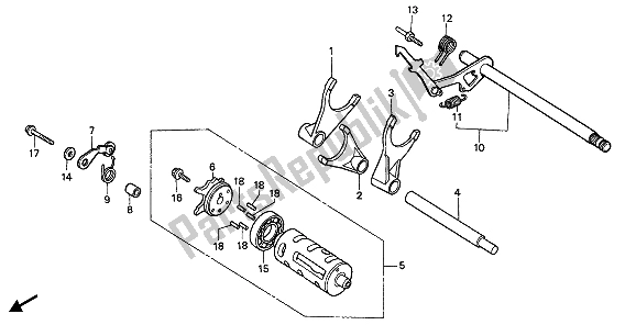 All parts for the Gearshift Drum of the Honda XRV 750 Africa Twin 1993