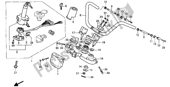 Todas las partes para Manejar Tubo Y Puente Superior de Honda CMX 450C 1987