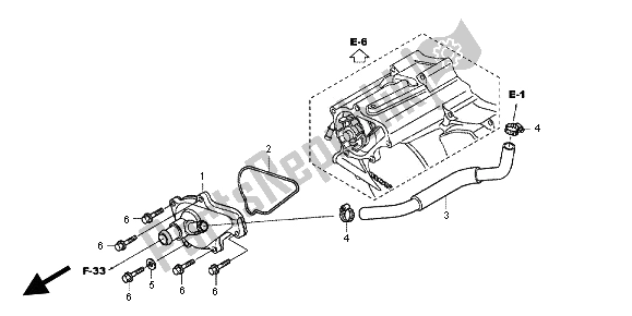 All parts for the Water Pump Cover of the Honda TRX 420 FE Fourtrax Rancer 4X4 ES 2012