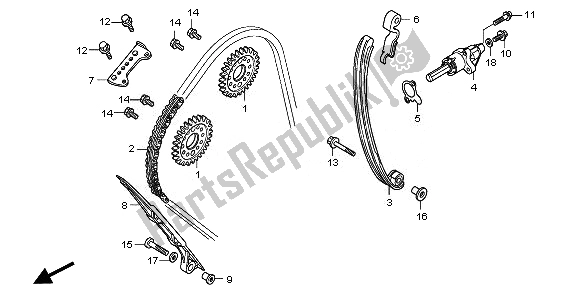 All parts for the Cam Chain & Tensioner of the Honda CBR 1000 RA 2011