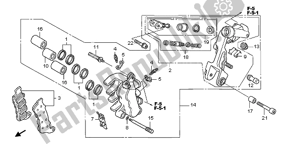 All parts for the L. Front Brake Caliper of the Honda VFR 800A 2006