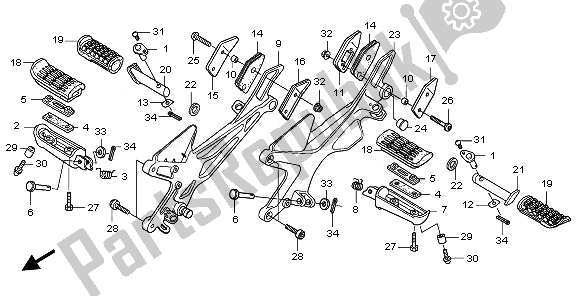 All parts for the Step of the Honda CBF 600 SA 2010