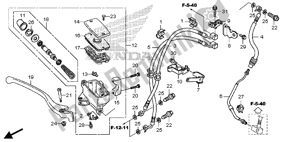 All parts for the Front Brake Master Cylinder of the Honda VT 750C2S 2013