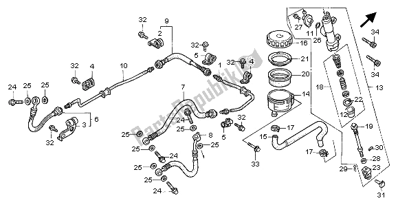 All parts for the Rr. Brake Master Cylinder of the Honda ST 1100A 1995