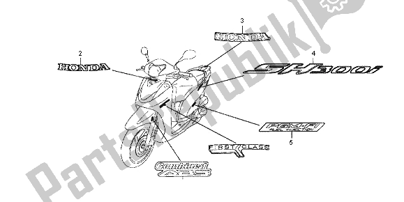 Tutte le parti per il Marchio del Honda SH 300 2012