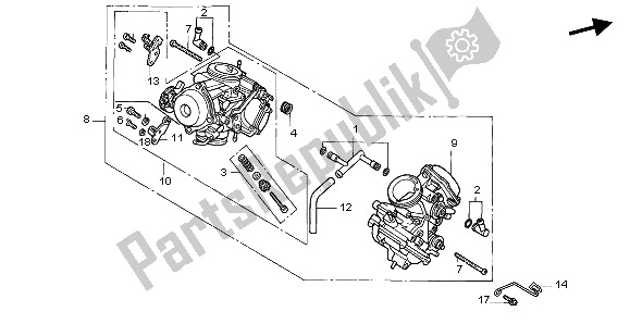 Todas las partes para Conjunto De Carburador. De Honda VT 1100C2 1998