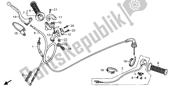 Tutte le parti per il Maniglia Leva E Interruttore E Cavo del Honda CRF 70F 2006