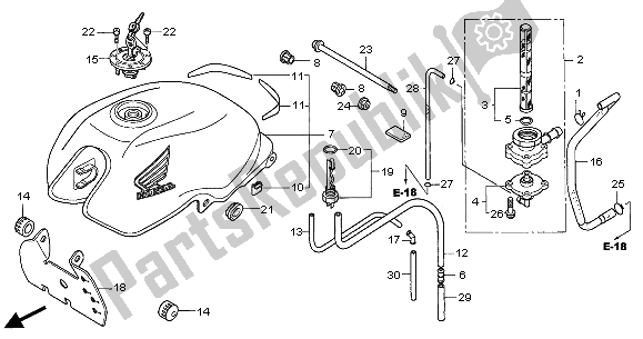 All parts for the Fuel Tank of the Honda CBF 600N 2007