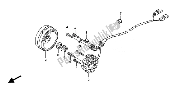 All parts for the Generator of the Honda CRF 250R 2008