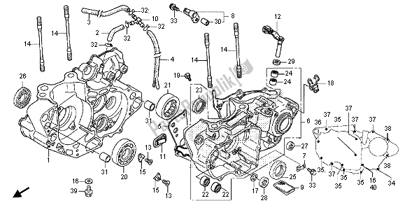 Alle onderdelen voor de Carter van de Honda CRF 250X 2013