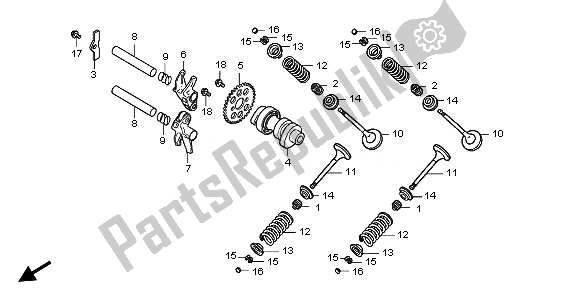 Toutes les pièces pour le Arbre à Cames Et Soupape du Honda SH 300A 2011